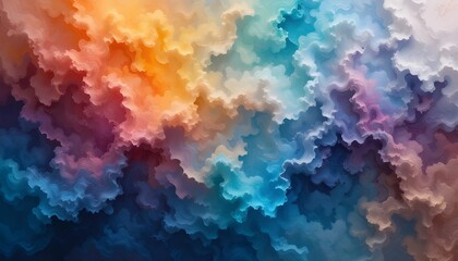 Fototapeta premium Vivid Cloudy Textured Background with Blended Abstract Color Tones and Hazy Gradient