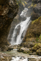 Arripas waterfall or cave waterfall, in the Ordesa and Monte Perdido National Park - Spain