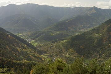 Picturesque rural village of Brotos, nestled in a green valley of Ordesa - Huesca.