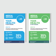 Clean Medical Services Flyer Template | General Checkup & Emergency Care Design