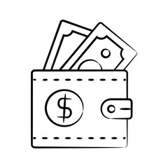 Catch a sight of this amazing hand drawn icon of wallet