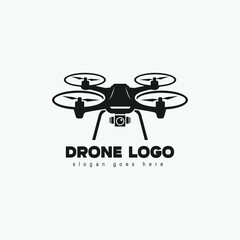Vector drone icon black design. Drone logo.