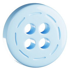 Light Blue Round Button with Four Holes