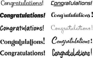 Congratulations Typography Set 2