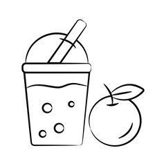 Ready to use hand drawn icon showing fresh juice glass
