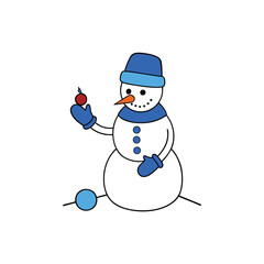 snowman with a broom