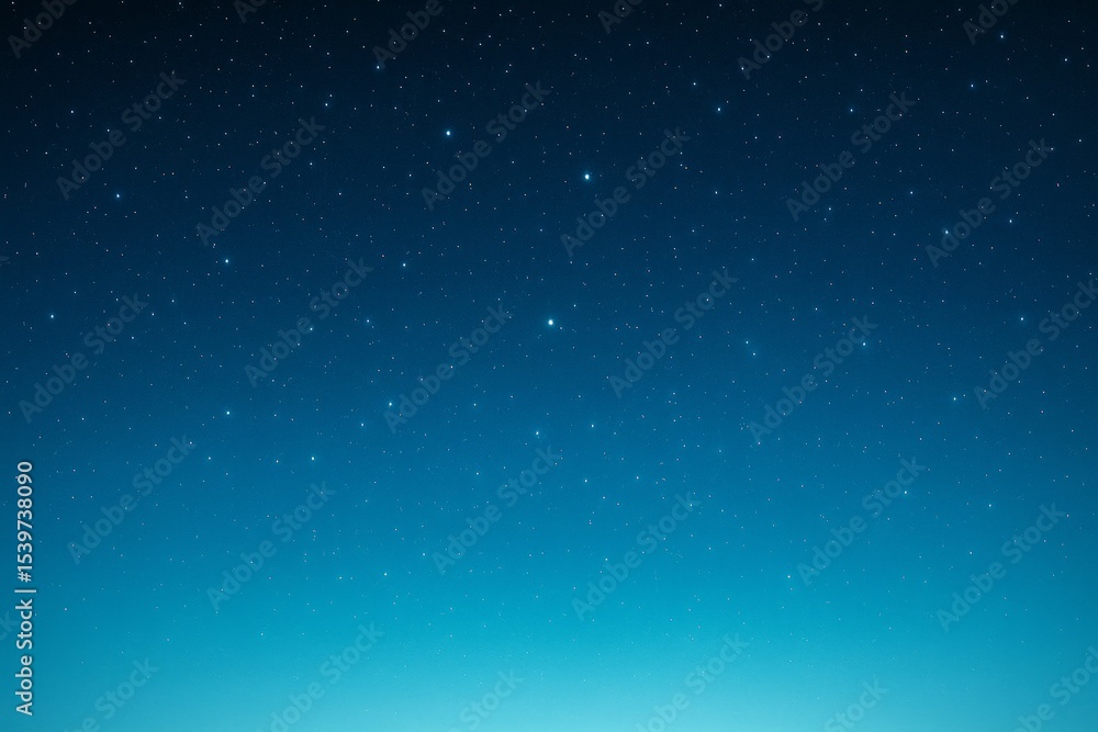 Poster starry night sky with glowing starlight over blue gradient background in abstract celestial nature s