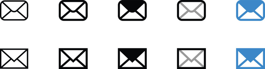 Various Email Envelope Icons in Different Colors