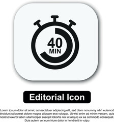 Illustration Vector Icon Stopwatch Time. Stopwatch shows intervals ranging from 5 to 60 minutes