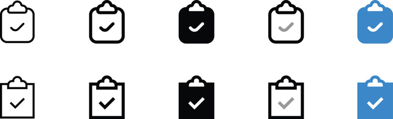 Vector Illustration of Multiple Checklists in Different Colors
