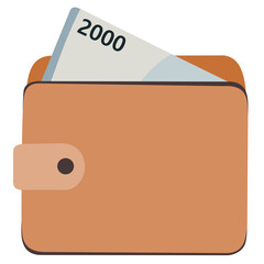 Wallet with IDR 2,000 Banknote