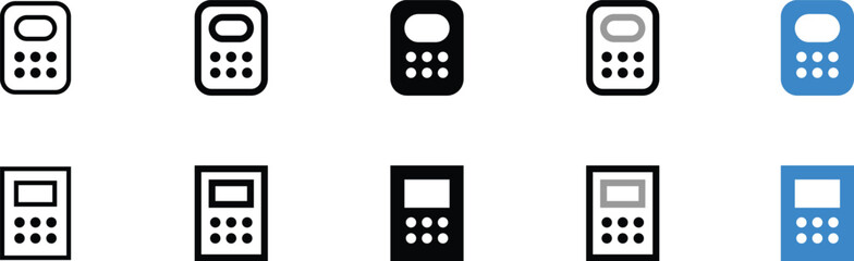 Set of Vector Icons Representing Keypads or Access Control Devices