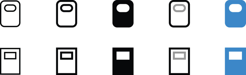 Vector Illustration of Various Rectangular Shapes with Oval Cutouts