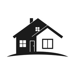 House silhouette logo, real estate symbol, real estate architecture vector, building icon, real estate design