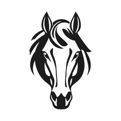 Horse head silhouette, horse head logo, animal emblem, horse symbol, vector illustration	