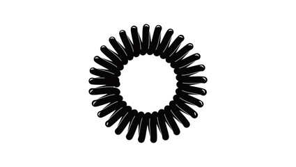 Spiral Hair Coil, black isolated silhouette