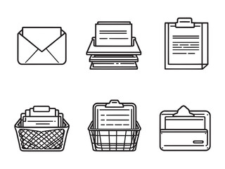 Clean outline vector of office letter and mail organizer