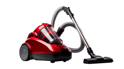 Red Vacuum Cleaner Product Shot on  transparent  Background