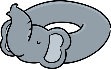 Illustration of elephant shaped life ring
