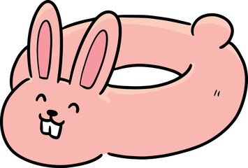 Obraz premium Illustration of rabbit shaped life ring 