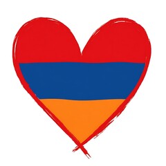 Fototapeta premium Armenia flag heart symbol vector with patriotic red blue orange colors for national pride, independence, and heritage-themed design used in creative projects and digital artwork