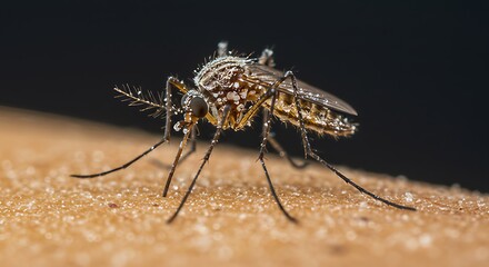 피를 빨고 있는 모기 클로즈업