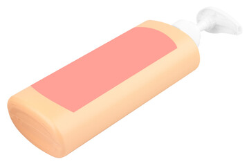 bottle plastic cosmatic on white background