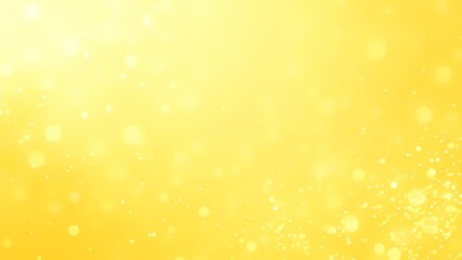 A vibrant and luminous abstract yellow background featuring sparkling clusters of bokeh and glittering particles in opposite corners, creating a dynamic feel.