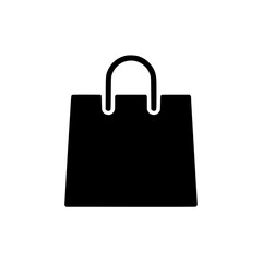 Black shopping bag icon with handle