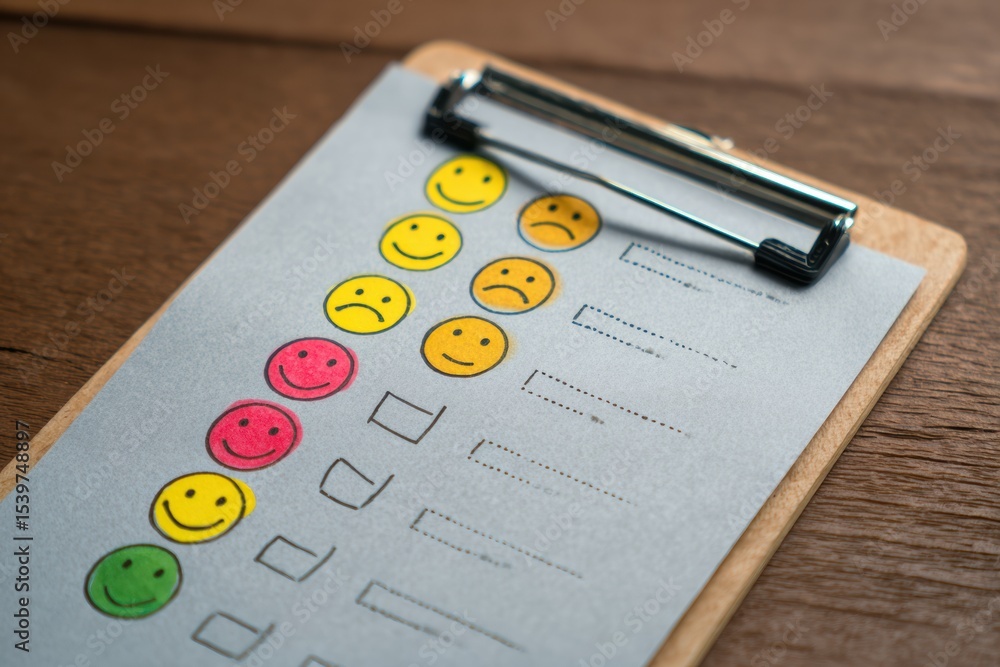 Poster Simple Emotional Check-In Chart for Daily Reflection and Assessment