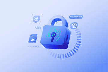 Data Privacy and Cybersecurity concept illustration Future technology security and integrity of information and personal data