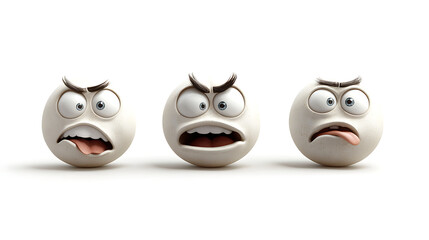 angry emogis on white background