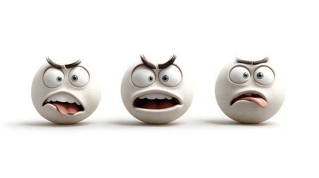 angry emogis on white background