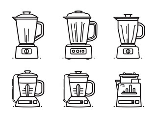 compact blender machine kitchen appliance line drawing