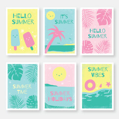 Set of summer cards
