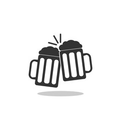 Beer cheers icon with shadow