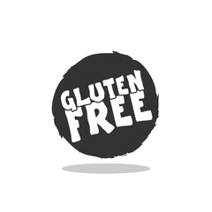 Gluten free circle icon with shadow