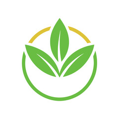 Organic product logo icon illustration for eco friendly health and wellness