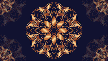 gold Mandala pattern illustration background © petrukjowodesign