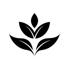 Wellness leaf logo icon illustration for eco living health and spa branding