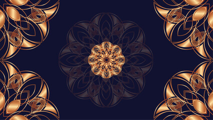 gold Mandala pattern illustration background © petrukjowodesign