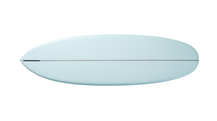Light Blue Surfboard Design Top View Minimalist Ocean Sport Equipment