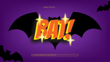 purple and orange bat Text Effect background