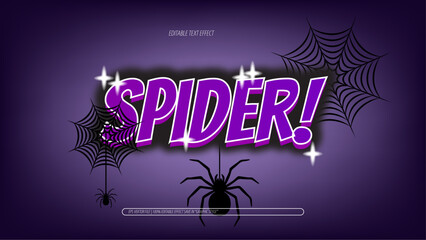 purple spider Text Effect background