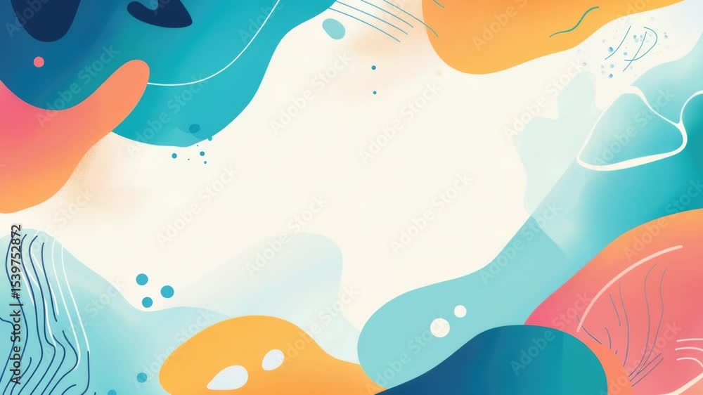 Poster a vibrant and colorful background featuring various geometric shapes
