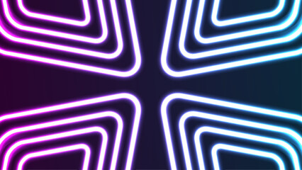 Abstract Neon Light Design with Geometric Shapes and Vibrant Colors