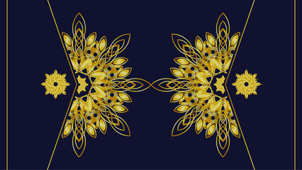 gold Mandala pattern illustration background © petrukjowodesign