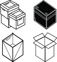 Minimalist blank product box standing upright on a clean white background, soft studio lighting.
