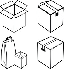 Minimalist blank product box standing upright on a clean white background, soft studio lighting.
