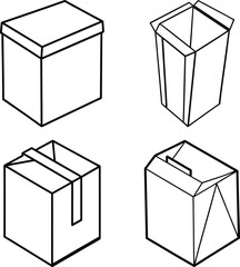 Minimalist blank product box standing upright on a clean white background, soft studio lighting.
